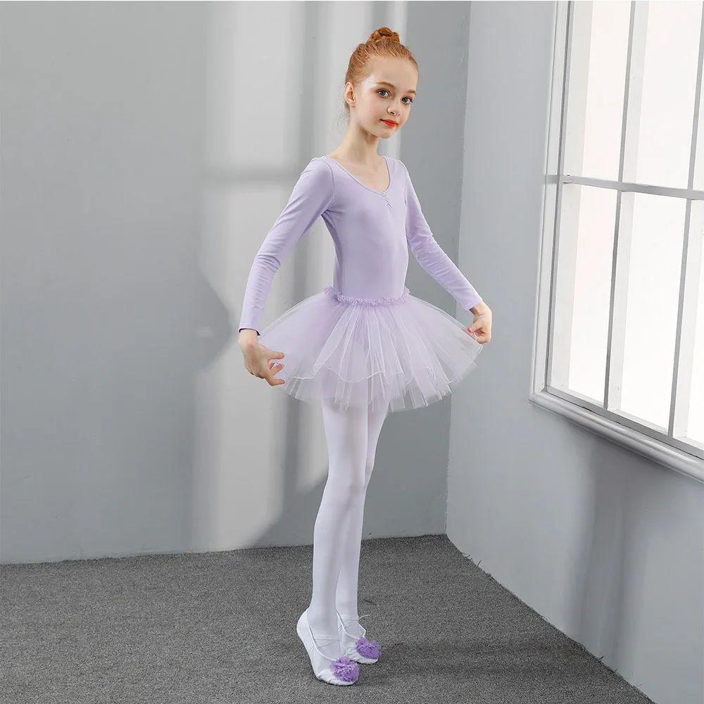 Vestido de tutú de Ballet para niñas, Ropa de baile, falda de princesa de entrenamiento, disfraces de gimnasia, leotardos