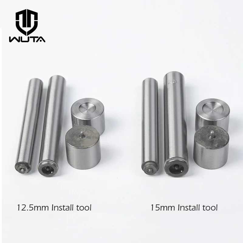 WUTA 4pcs/set Snap Fastener Installation Kit Snap fixing Tool Kit Metal Leather Craft Tool for DIY Install Buttons 12.5mm/15mm