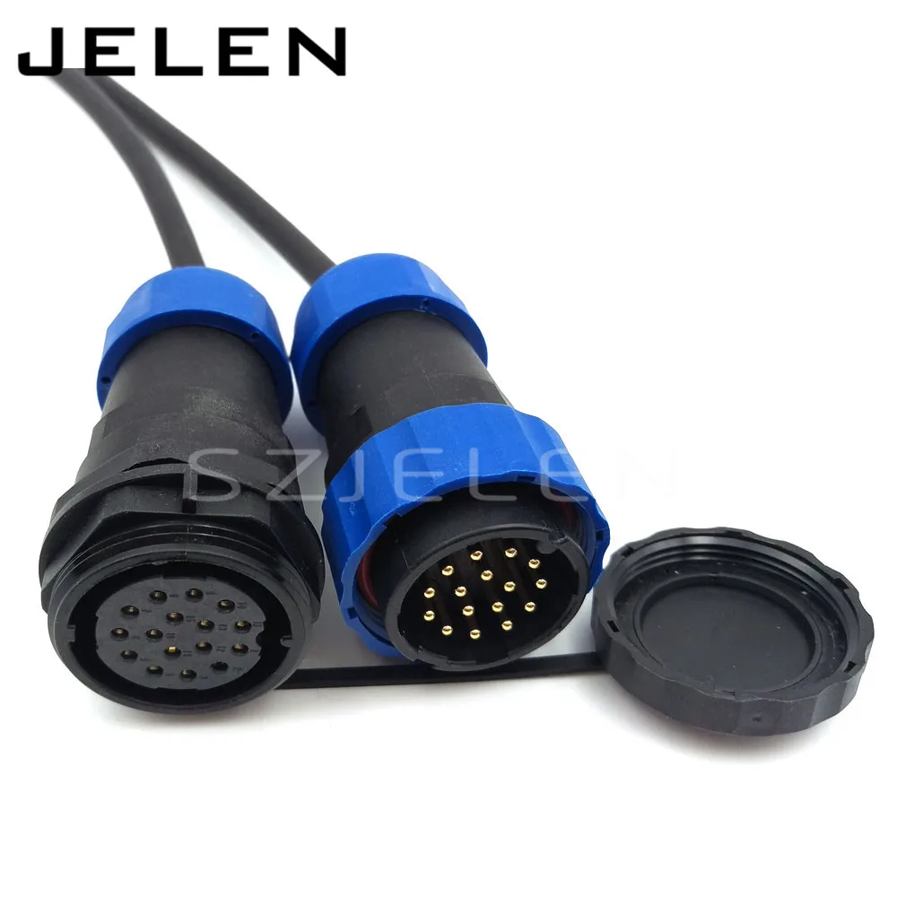 SD28TP-ZM, 16 pin waterproof connector ,IP67, Industrial machinery automation power cable connector 16 pin plug and socket