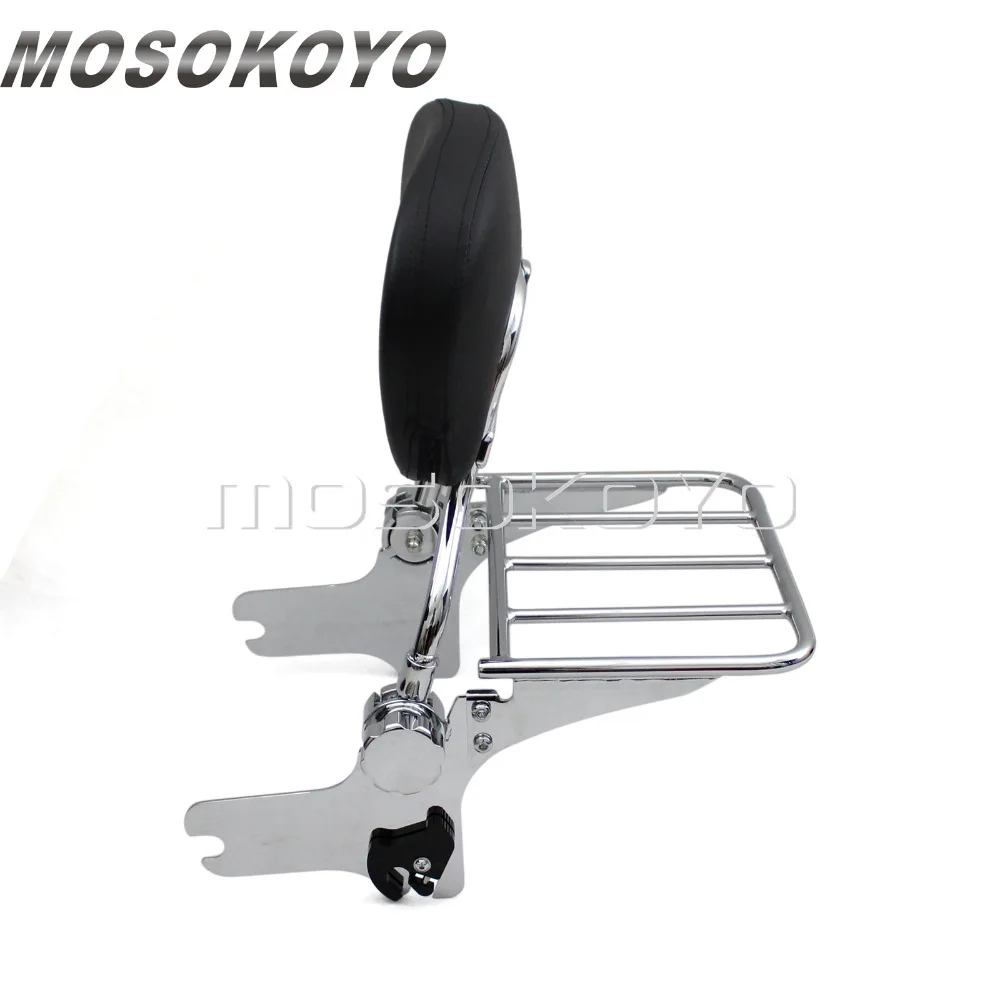 Chrome Motorcycles Detachable Pessenger Backrest Sissy Bar Luggage Rack For Harley Road King Street Glide FLHT FLHX FLTR FLHTP