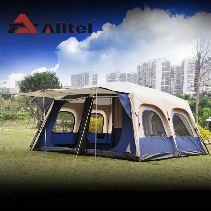 

New arrive special genuine brand anti rainstorm 8 person 2 Bedroom multiplayer double outdoor camping tent