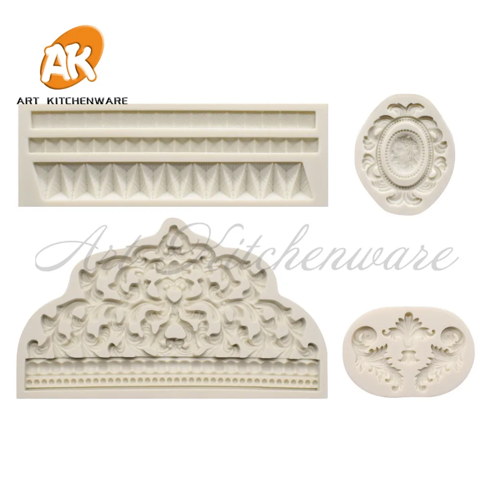 Crown Silicone Mold Relief Fondant Impression Flower Mould Cake Decorating Tool Sugarcraft Cake Molds Baking Accessories