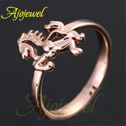 Ajojewel Rose Gold-color Woman Ring Cute Horse Animal Jewelry Unique Gifts