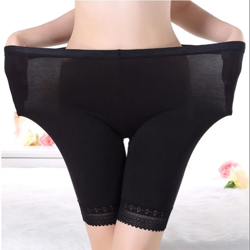 4XL/5XL/6XL Safety Short Pants Women Soft Cotton Seamless Short Pants Plus Size Summer Under Shorts Lace Breathable Short Tights