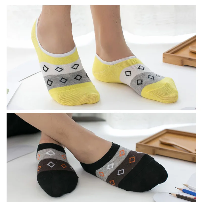5 Pairs/Lot Cotton Socks Men Brand Design Combed Casual Ankle Socks Male