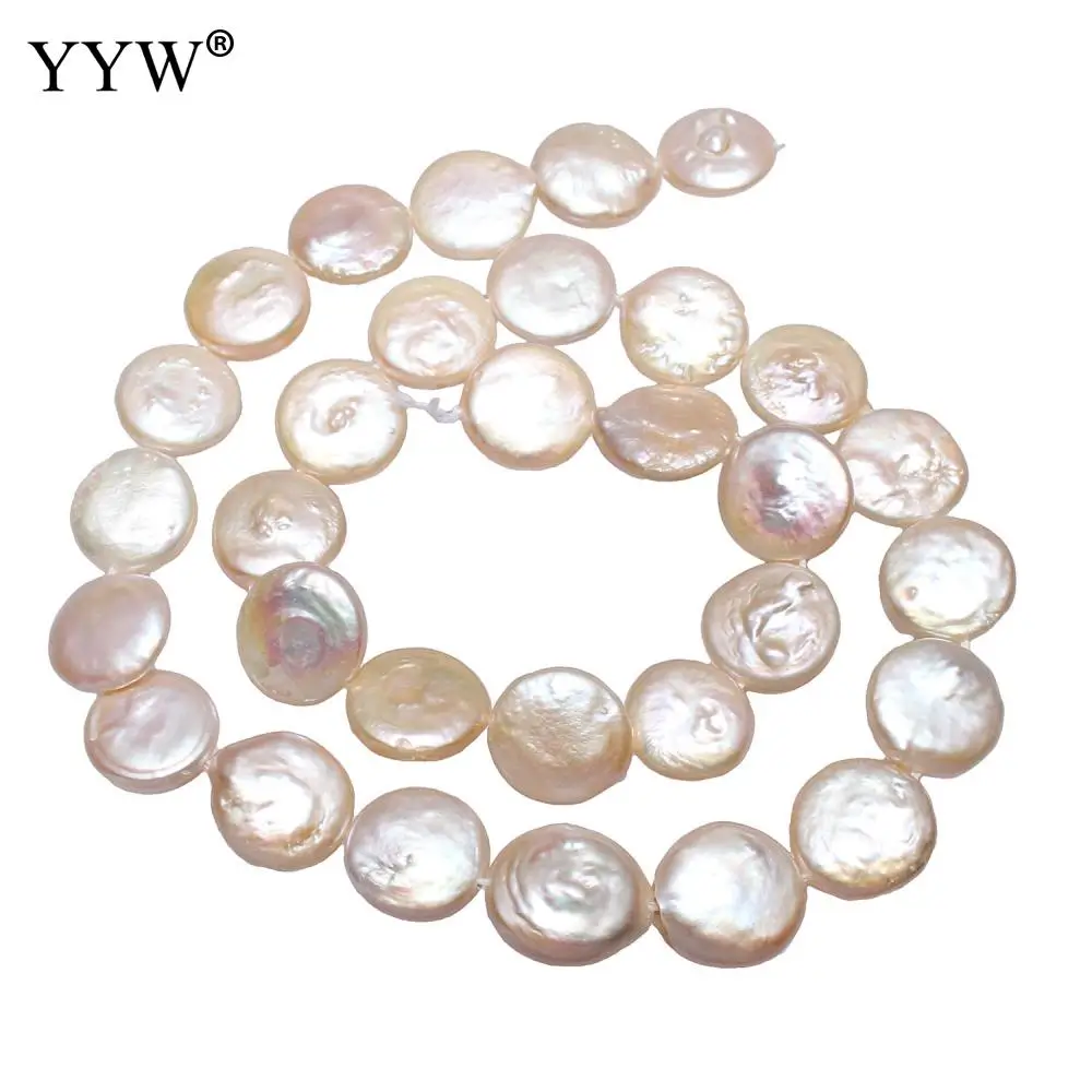 

Cultured Coin Freshwater Pearl Beads Flat Round natural white 12-13mm Sold Per Approx 15 Inch Strand Pearl slice