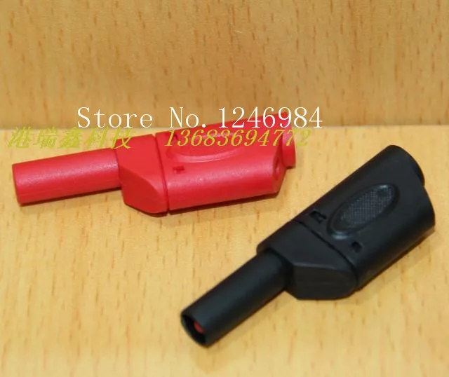 [SA]4MM banana plug -safe test head insulation plug the red and black power connector A-1103 wire bonders--50pcs/lot