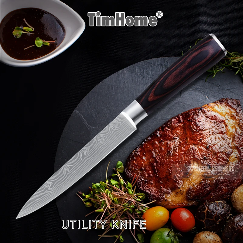 High Quality Stainless Steel Knife 3'5' Inch Paring Santoku Kitchen Japanese Chef Knife Timhome Cooking Tool