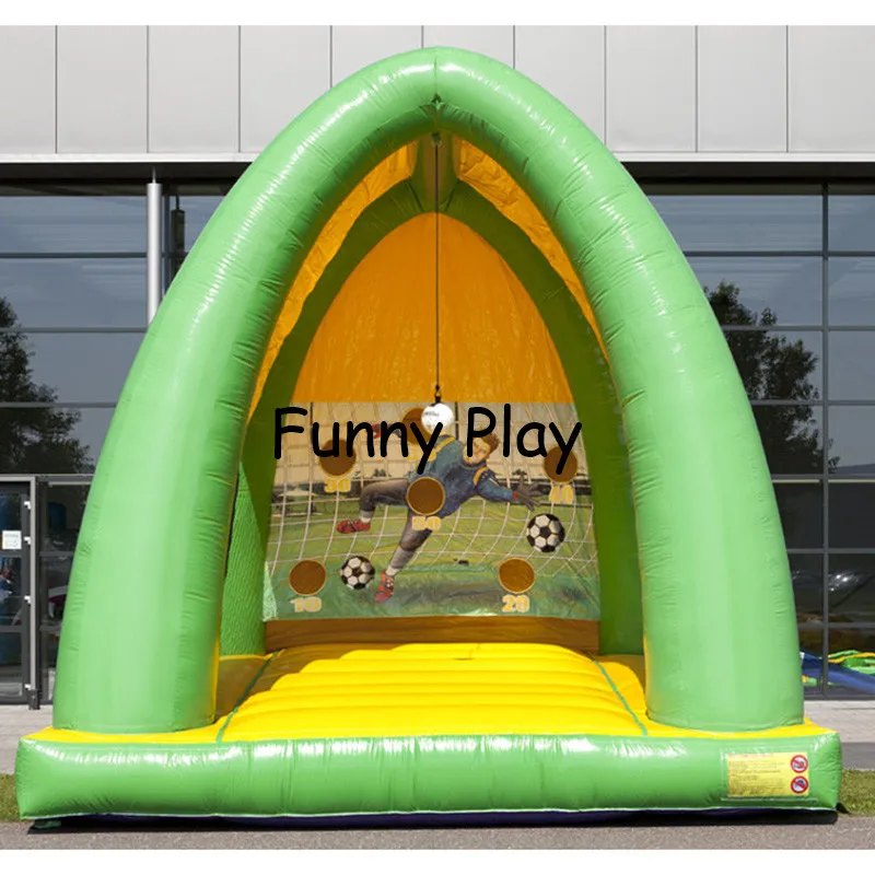 football goal bouncer playground sports carnival games commercial inflatable football soccer goal post soccer kick goal