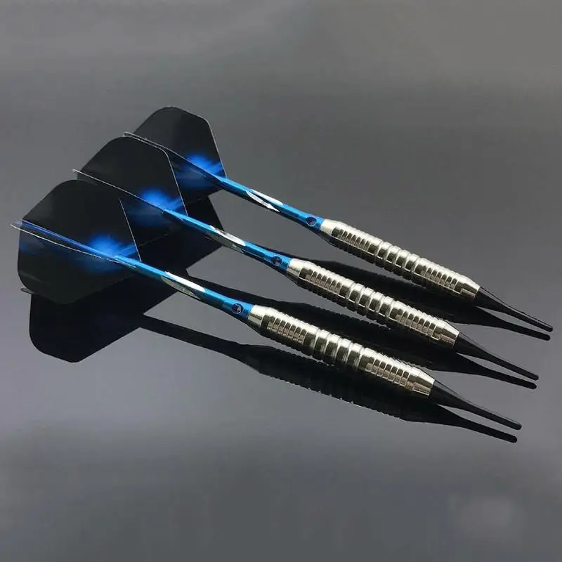 3pcs/set High Quality Blue Fire Pattern Professional 18 grams soft Tip Darts Iron Darts