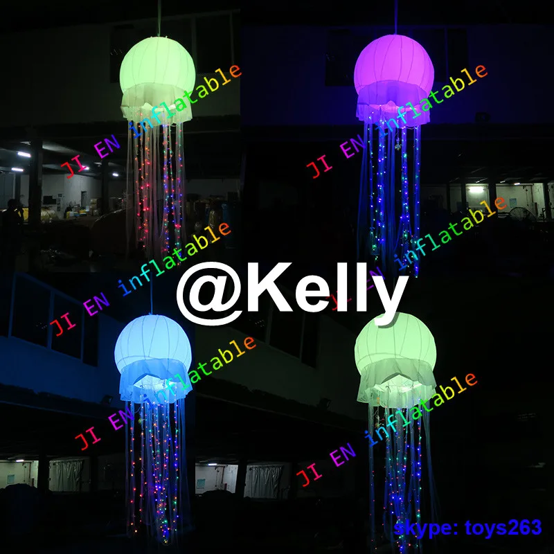 

free air shipping 1-3m dia colorful inflatable jellyfish helium balloon for outdoor advertising hanging up jellyfish balloon