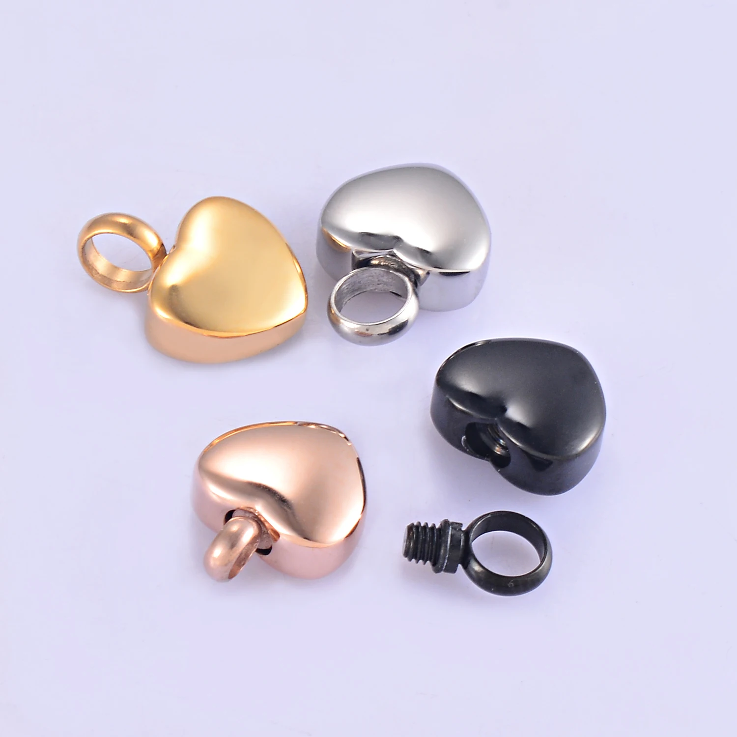 Stainless Steel Small Heart Locket cremation heart charms memorial ashes urn necklace/bracelet jewelry makings keepsake pendant