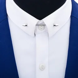SAVOYSHI Mens Shirt Collar Pin Metal Brooch Cone Bar Clasp Clip Barbell Lapel Stick for Men Fashion Jewelry Male Accessories