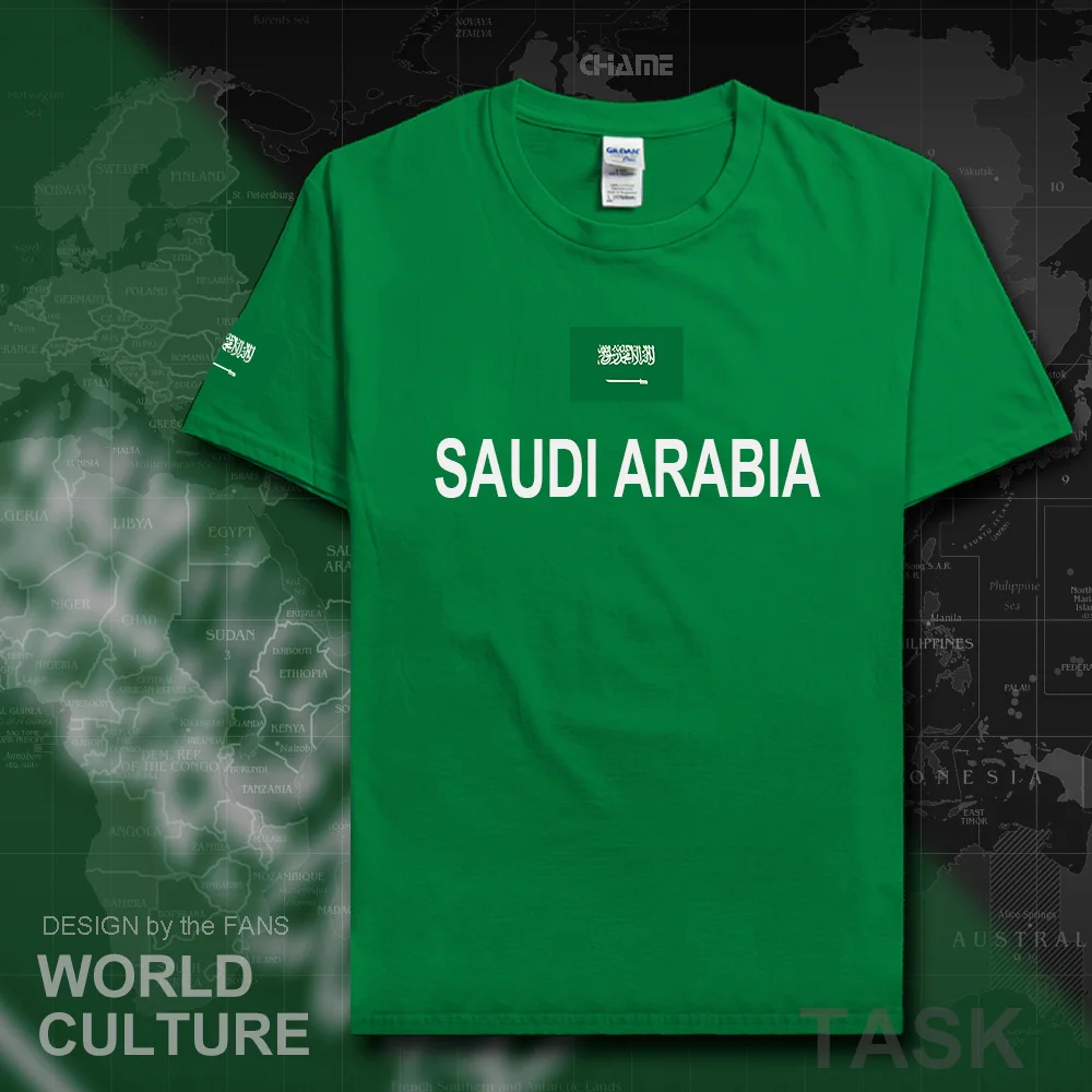 サウジアラビア tシャツの男 2017 tシャツ綿 100% 国家チーム tシャツ綿会議ファンストリートフィットネスサウジアラビア SA