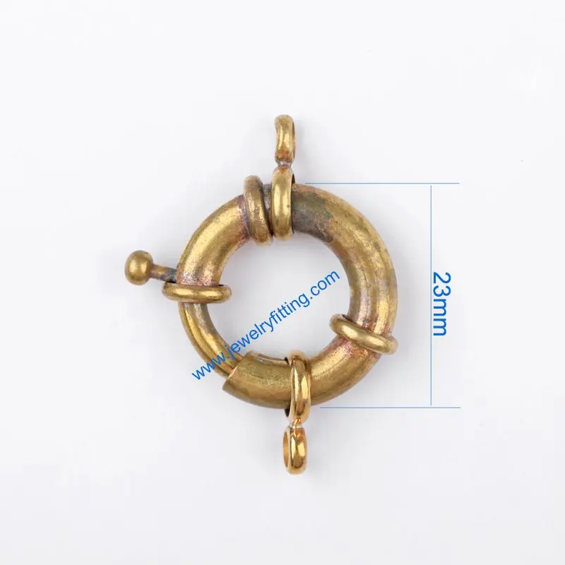 

Brass Spring Ring Clasp with 2 loop China jewelry findings supplier shipping free mang color can be plated 300pcs