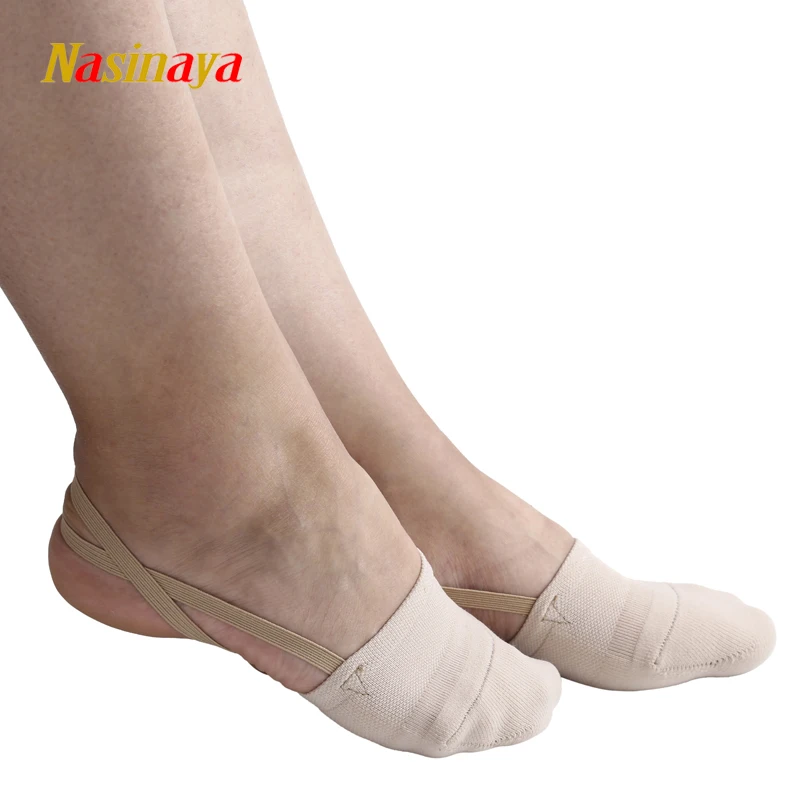 Figure Skating Competition Toe Shoes Soft Half Socks Knitted Roupa Ginastica Professional Sole Protection Elastic Skin Tone