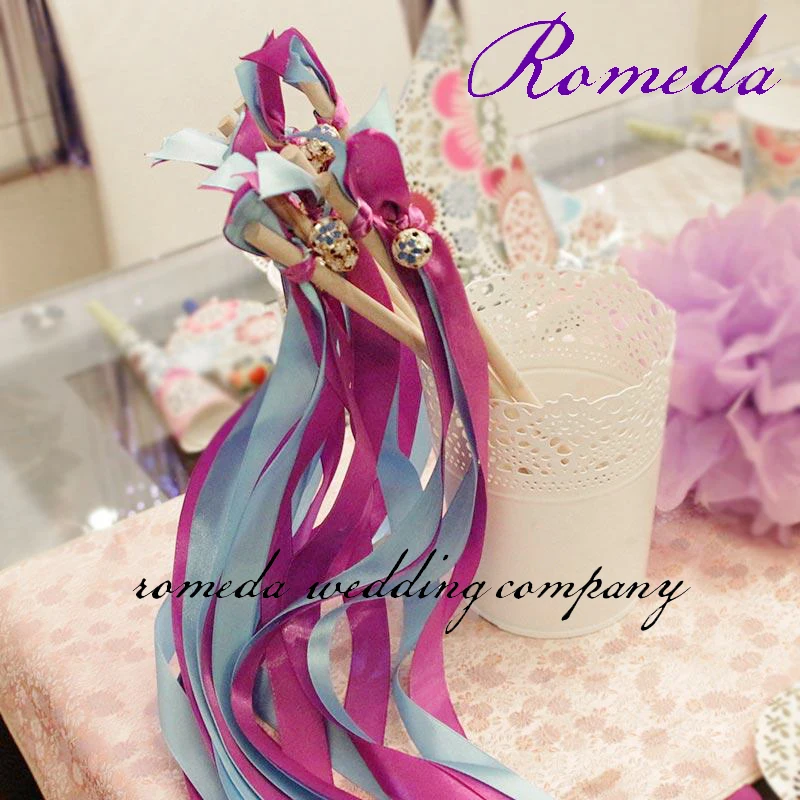 Hot Sell Colorfull bell ribbon wands for wedding party free shipping(50pcs/lots)