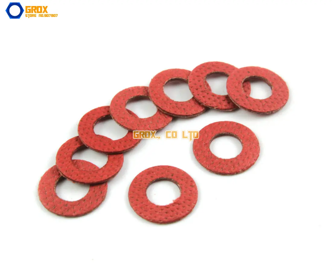 2000 Stuks M6 * 12*1mm Rood Papier Washer Isolatie Wasmachine