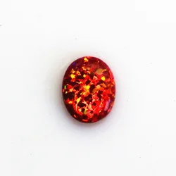 fire opal cherry opal red stone loose beads gemstones oval shape flat base cabochon created gemstone for jewelry making DIY