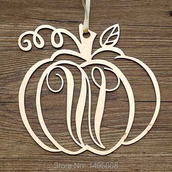 

Monogram Pumpkin Door Sign, Initial door sign, Holiday door sign, personalized door sign, home decor, wood wall art hanging