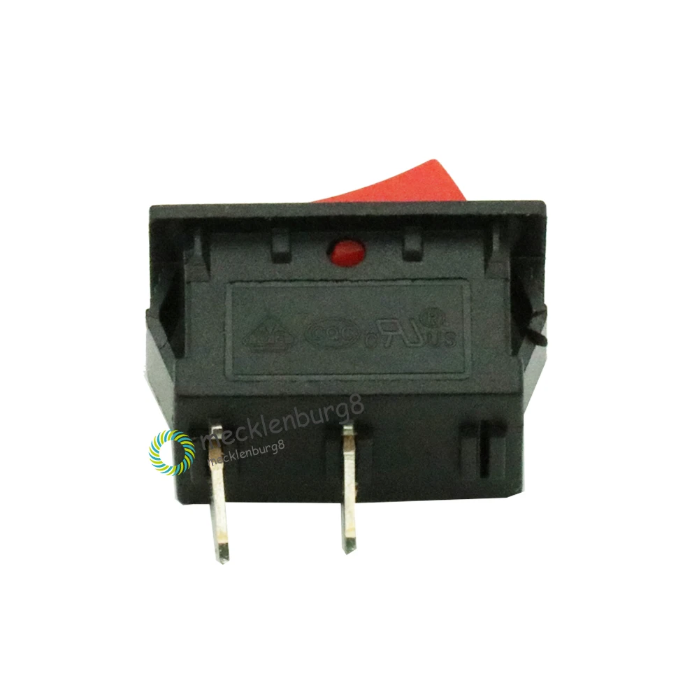 5Pcs KCD1-101 AC 6A 250V 2 Pin ON/OFF I/O SPST Snap in Mini Red Button Boat Rocker Switch 15*21MM