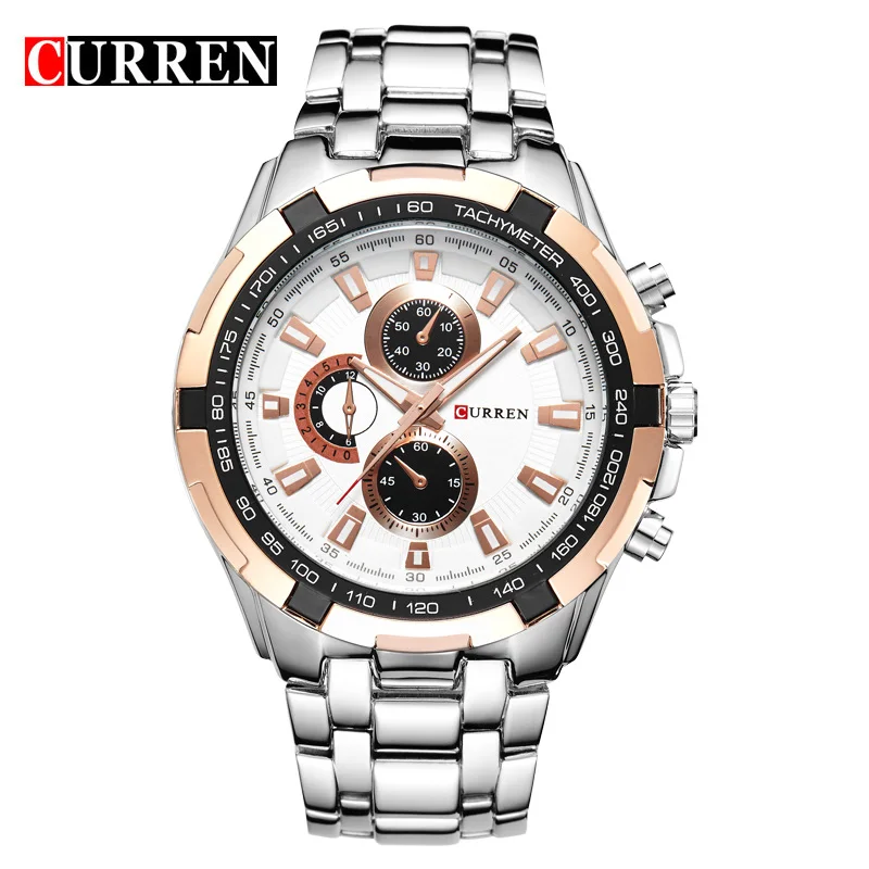 

Men's Stainless Steel Wristwatch Analog Sport Quartz Mens Watches CURREN 8023 Fashion Business Watch Reloj hombres Dropshipping