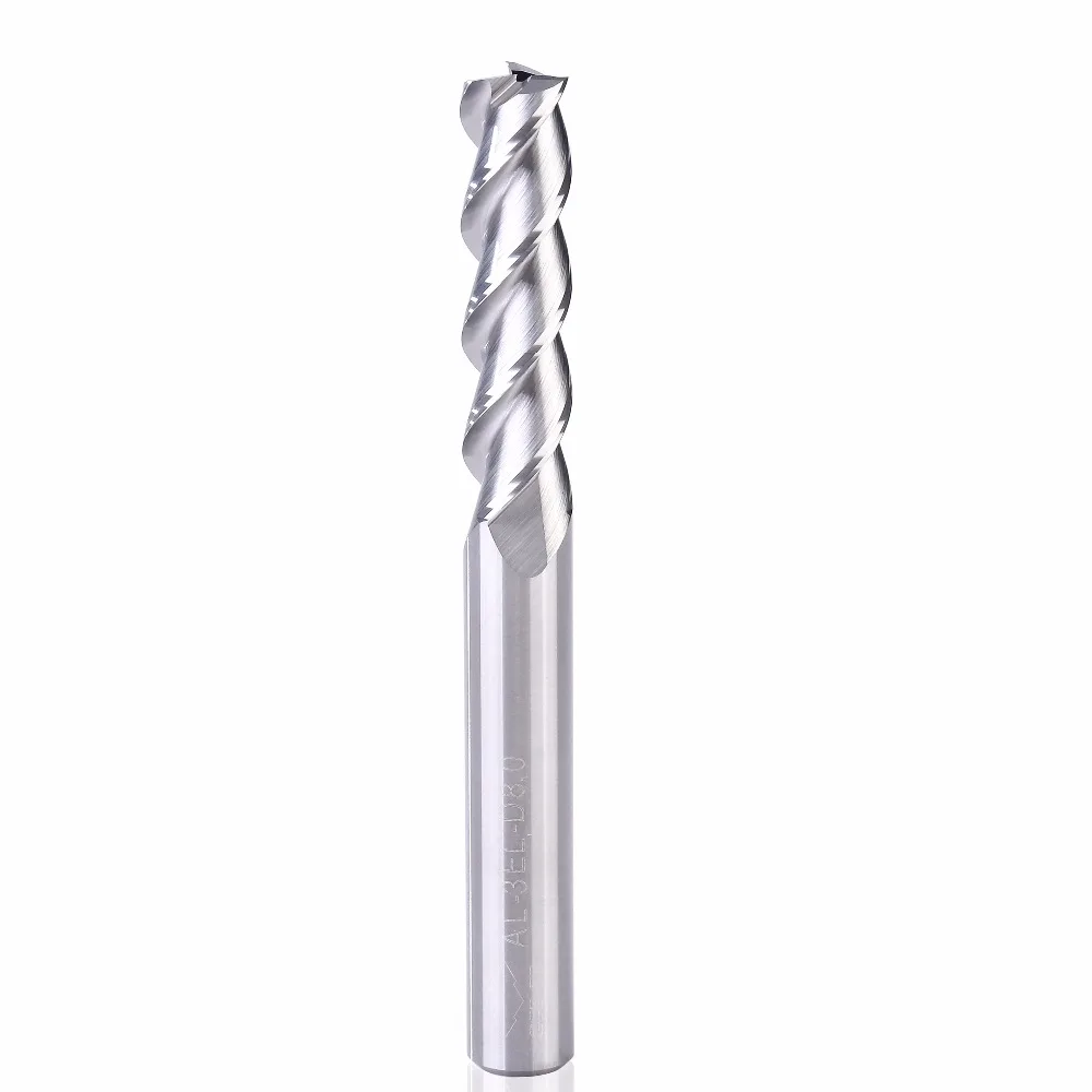 Fresa de torno Cnc, AL-3E, 3 flautas, Cabeza Cuadrada, molino de extremo de carburo sólido, aleación de aluminio