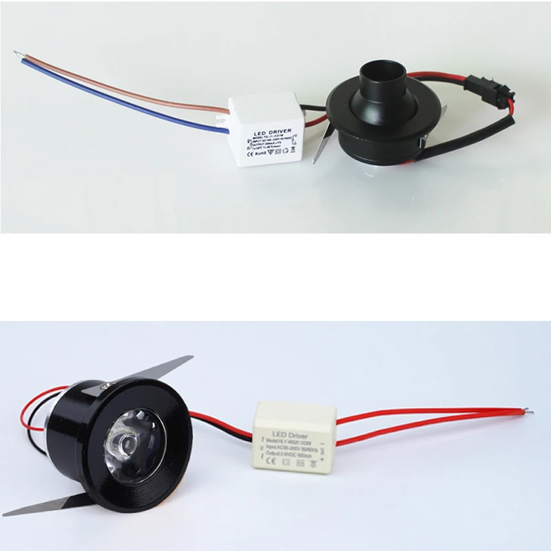 Focos LED 1W 3W Mini luces LED de techo AC85-265V bombillas montadas en superficie para escaparate de mostrador de gabinete