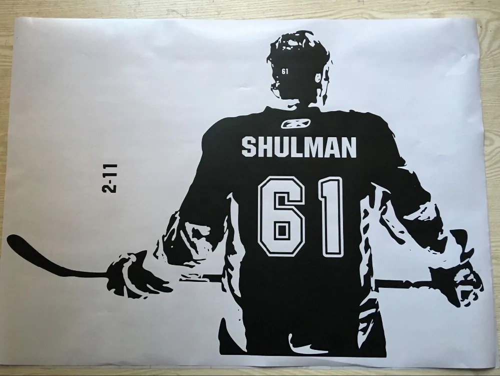 Hockey player Wall art Decal sticker Choose Name number personalized home decor Wall Stickers For Kids Room Vinilos Paredes D645