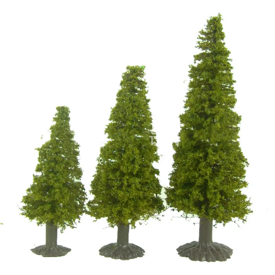 

15pcs/lot 6cm8cm 10cm Mixed Architecture Scale Wire Green Model Pine Tree For Ho Train And Railway Layout