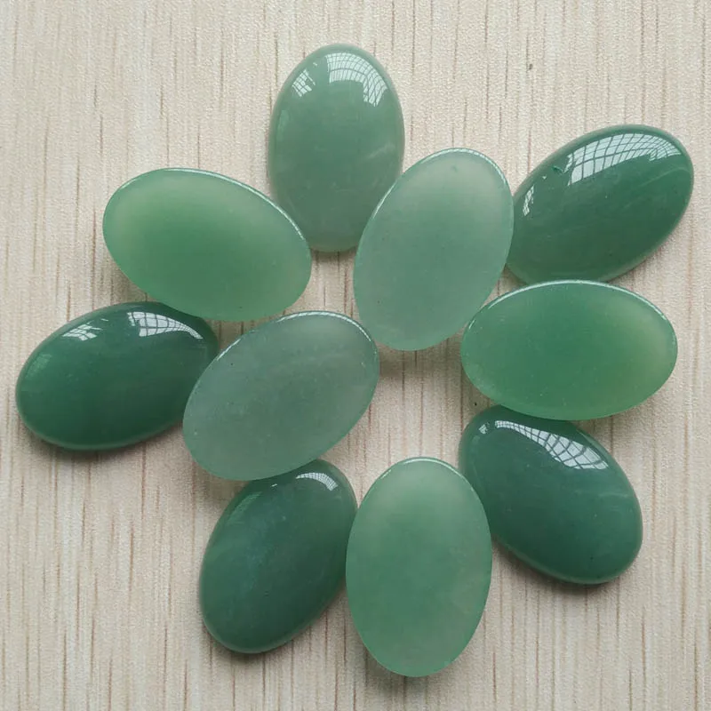 Fashion good quality natural green aventurine Oval CAB CABOCHON stones beads 20x30mm jewelry 10pcs/lot Wholesale Free shipping