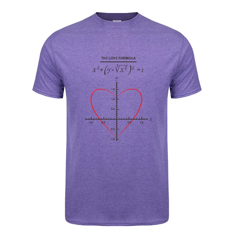 Summer New The Love Formula T Shirt Mens Cotton Short Sleeve T-shirt Funny Love Math Man Tshirt Top Tees OZ-143