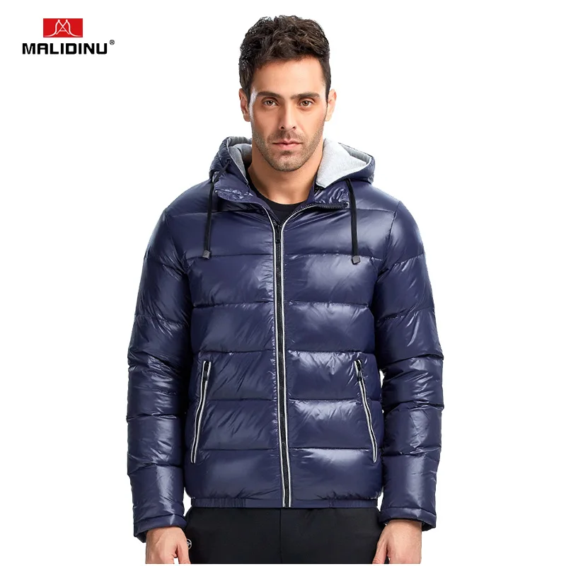 MALIDINU Down Jacket Men Brand Winter Warm Down Coat Thick Winter Jacket Hooded Red Duck Down Jacket Men Sports Warm Jacket -30C