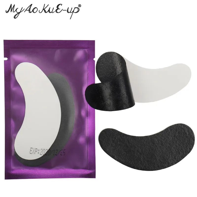 Schwarze Film-Augen-Gel-Patches für Wimpernverlängerungswerkzeuge, Perle, 50 Paar Augenspitzen, Aufkleber, Wraps, Make-up-Werkzeug unter den Augenpads – Detail 8