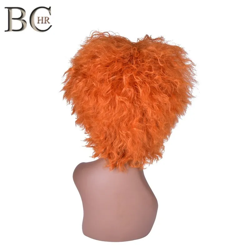 BCHR-Peluca de fibra de alta temperatura, cabello sintético rizado de Alicia en el país de las Maravillas Mad Hatter, longitud media, naranja