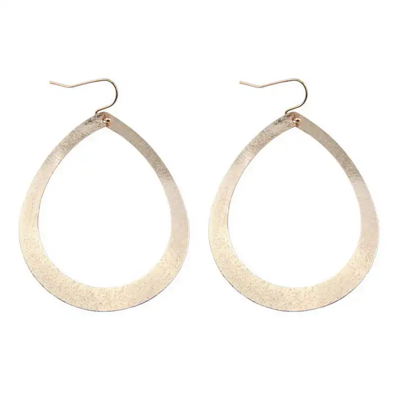 New Metallic Hollow Open Teardrop Statement Earrings Trendy Chic Jewelry Wholesale