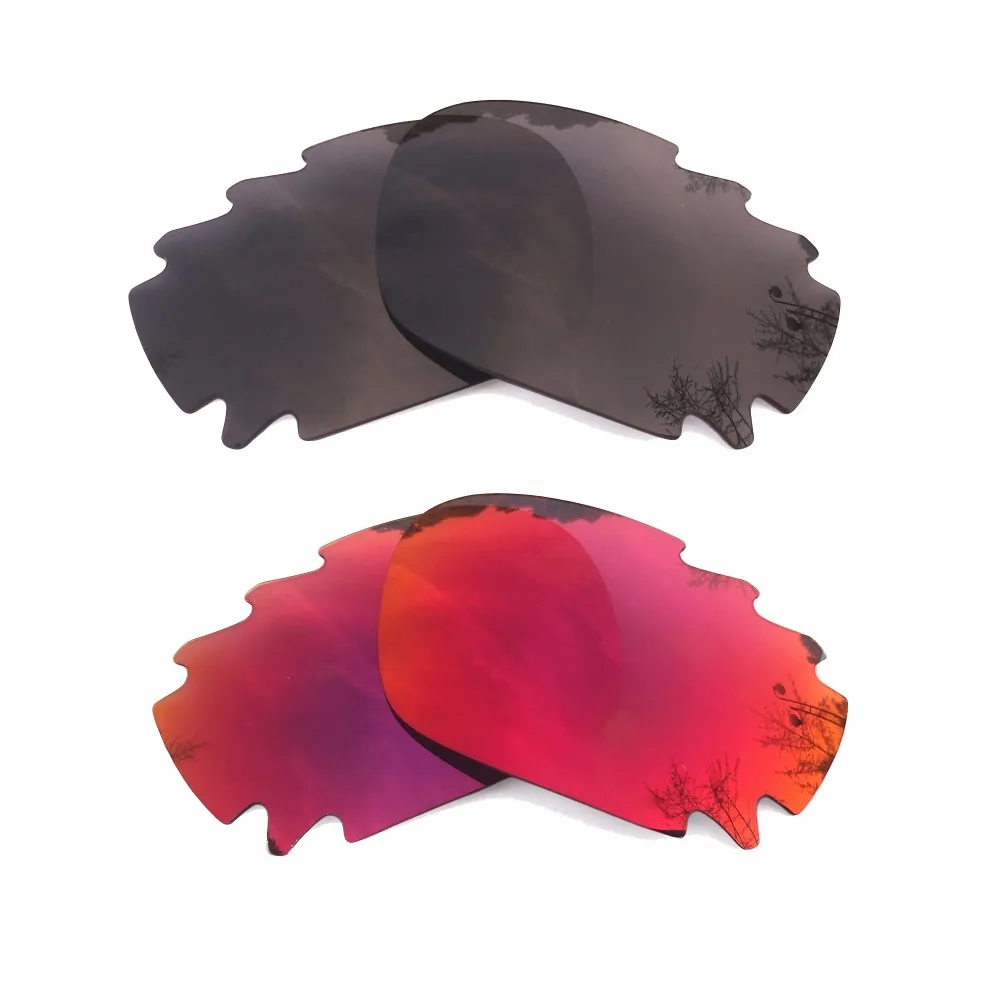 Black & Midnight Sun Mirrored Polarized Replacement Lenses for Jawbone Vented Racing Jacket Frame 100% UVA & UVB