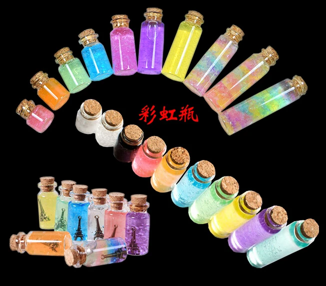 50PCS Mini Small Tiny Empty Clear Empty Wishing Vials with Cork Glass Bottles Jars Containers 10*28*5mm 1ML