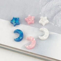 10pcs DIY Star Moon Resin Bracelet Beads Findings Charms Women Handmade Small Earrings Pendant Making Jewelry Accessory F255