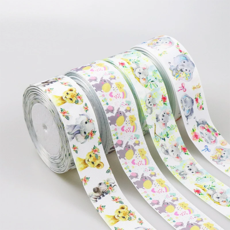 5 Yards Satin Cartoon Grosgrain Ribbon Bow Ribbon For Carfts 25mm 38mm Craft Supplies Girl Hair Ribbon DIY Handmade