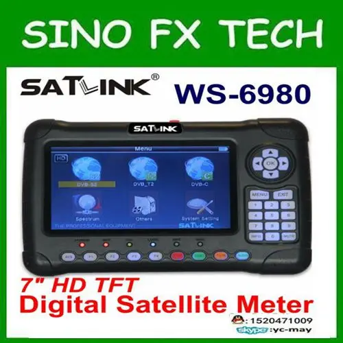 

Satlink WS6980 DVB-S2+DVB-C+DVB-T2 COMBO satellite finder Spectrum analyzer satellite finder meter WS-6980