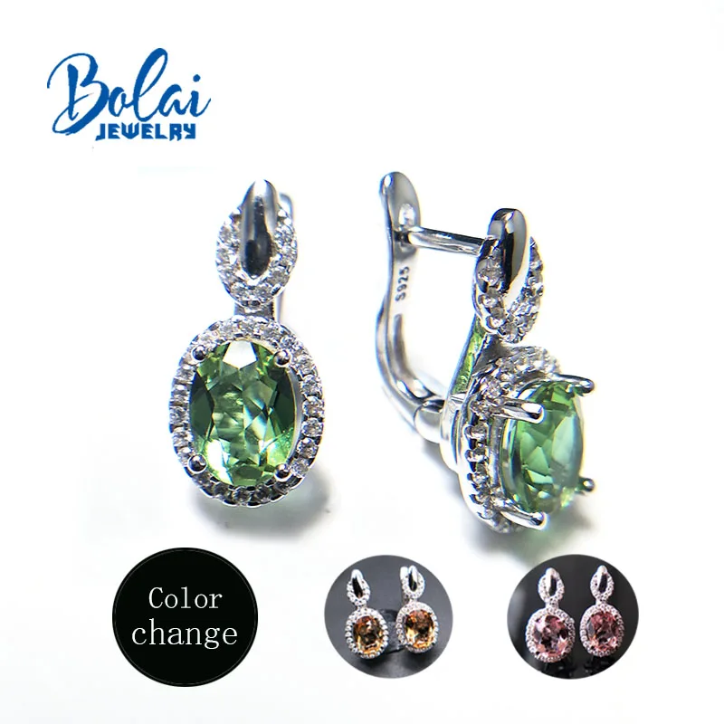 

Серьги Bolaijewelry с застежкой-зултанитом, из стерлингового серебра 925 пробы, с драгоценными камнями, Изящные Ювелирные изделия для женщин, подарок