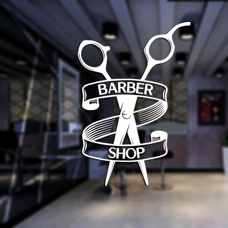 Barber Shop Sticker Customized Chop Bread Decal Posters Vinyl Wall Art Decor Windows Decoration Haircut Shavers Decals