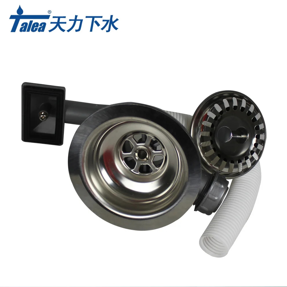 Talea 114mm/110mm Drain cleaner Sink Strainer with overflow Stainless Steel Kitchen Drainer Accessories G1.5inch basin wasterlet