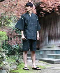 Conjuntos de pijamas de Kimono para hombre, ropa de dormir de manga corta, estilo japonés, 95% algodón, para verano, Yukata, A52511