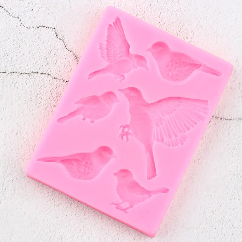 3D Craft Birds Silicone Molds Sugarcraft Cake Decorating Fondant Mold Cupcake Baking Clay Candy Chocolate Gumpaste Moulds