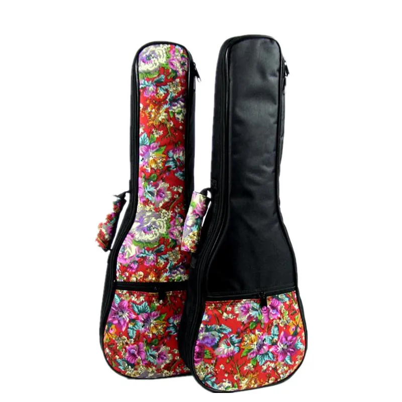 Spezielle sopran 21 23 24 konzert 26 zoll tenor ukulele tasche uke rucksack fall weiche gig padded muster rote blume kreative geschenke