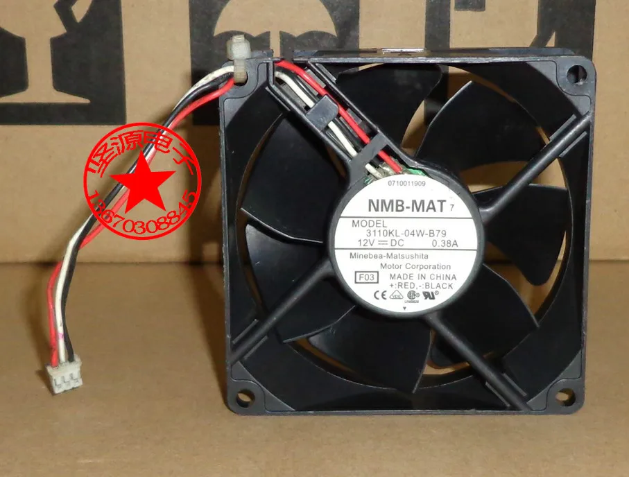 

NMB-MAT 3110KL-04W-B79 F03 DC 12V 0.38A 80X80X25mm Server Cooling Fan