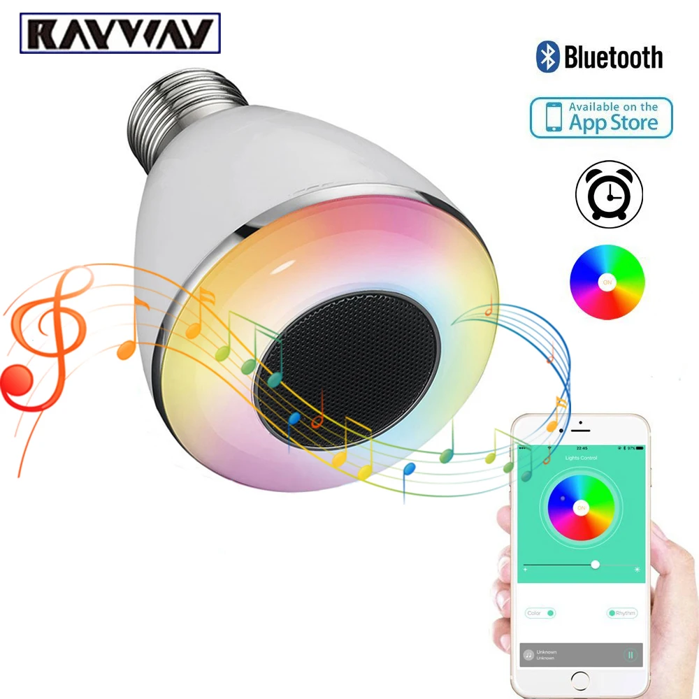 mini 9w e27 lampada led bluetooth alto falante app controle led lampada de luz branco mais rgb led musica alarme temporizacao led lampada inteligente 01