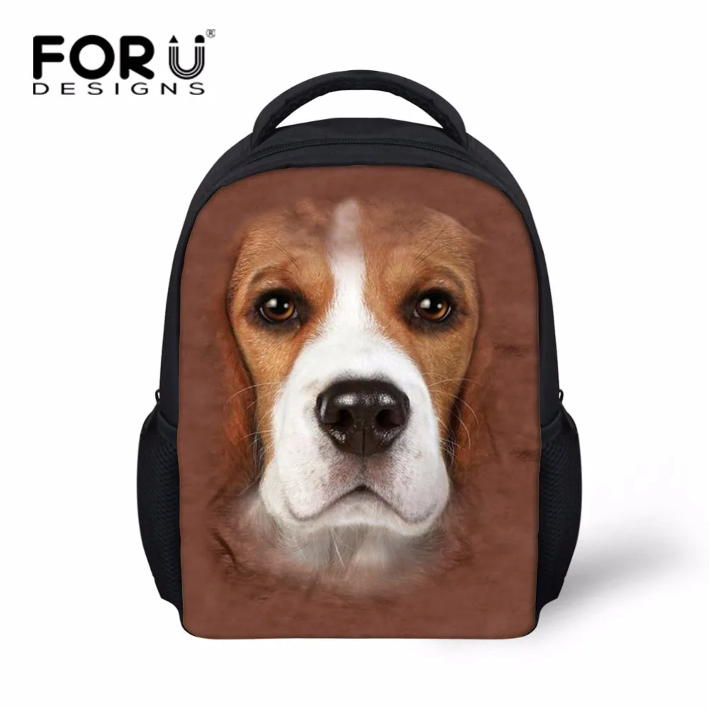 

FORUDESIGNS Brown Printing Animal Dog School Bag Cute Toddler Kids Kindergarten Bookbag Child Baby Bear Bookbag Mochila Escolar